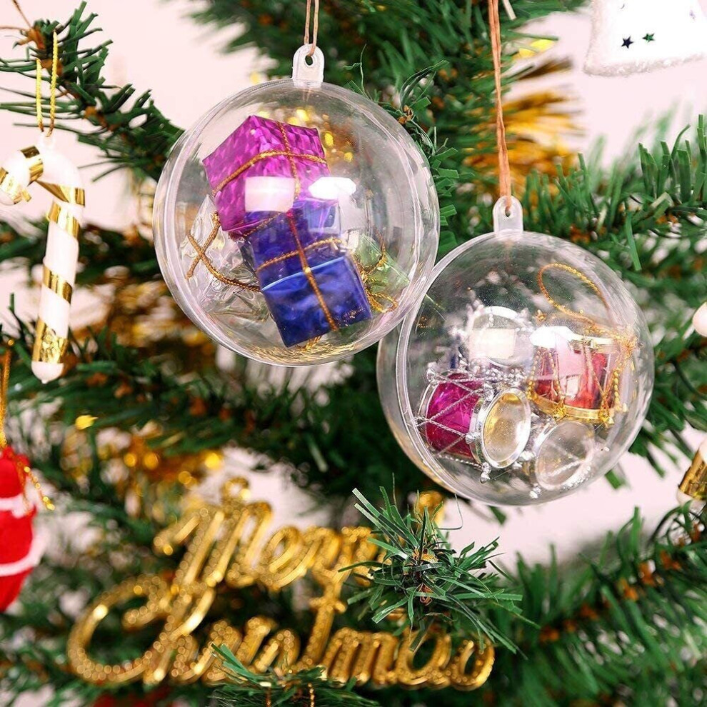 (  20pcs) 200X 8cm Clear Plastic Balls Christmas Baubles Sphere Fillable Wedding Ornament