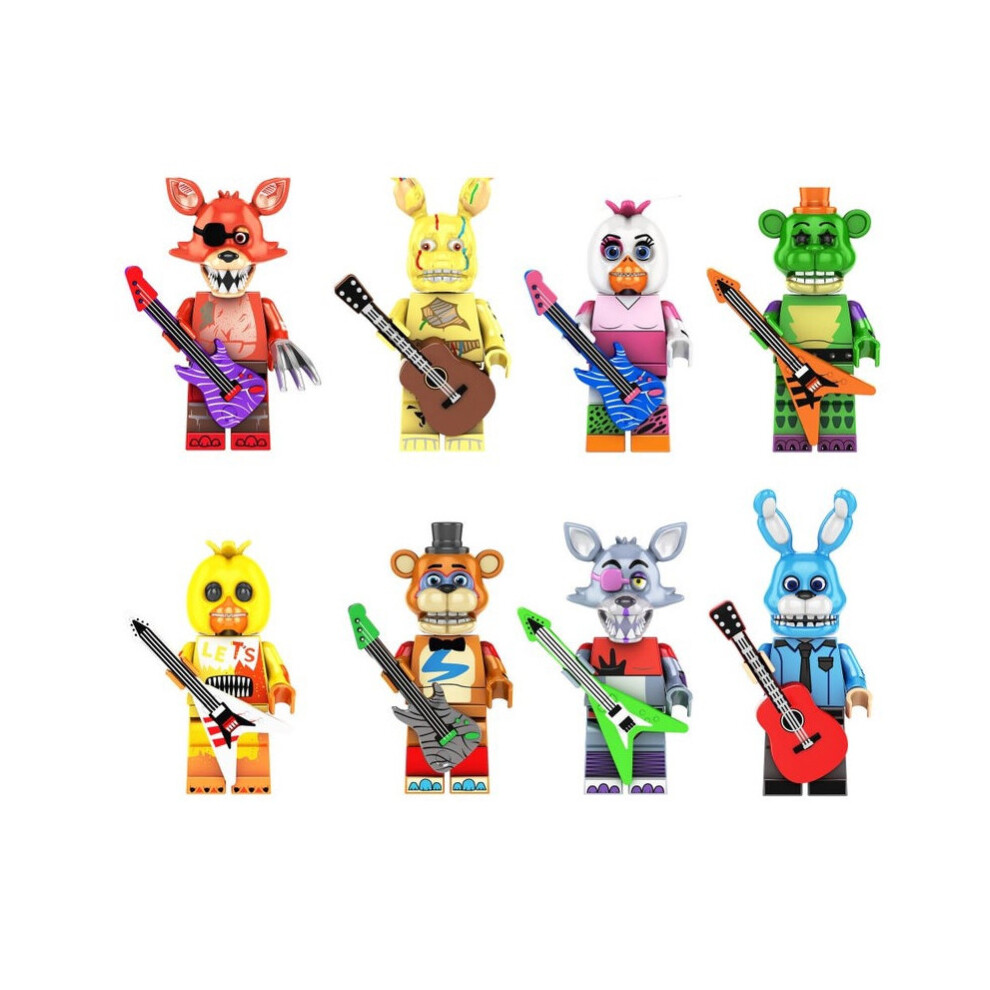 8Pcs Five Nights At Freddys Minifigures Building Blocks Toy Action Figure Model Blocks Fit Lego