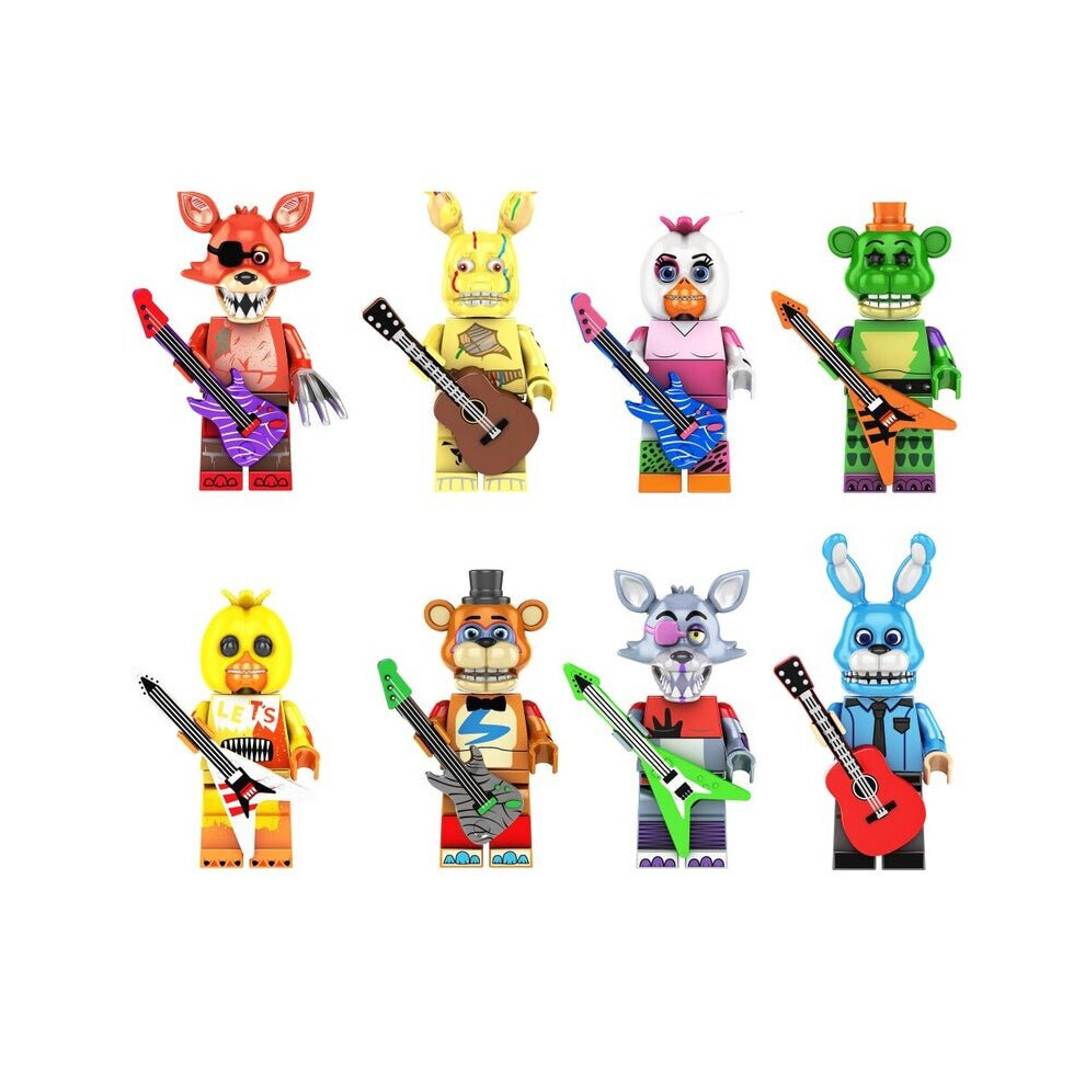 8Pcs Five Nights At Freddys Minifigures Building Blocks Toy Action Figure Model Blocks Fit Lego