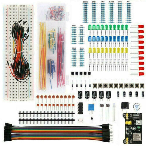 YETP STAR Electronic Component Starter Kit Wires Breadboard Buzzer LED Trans 1