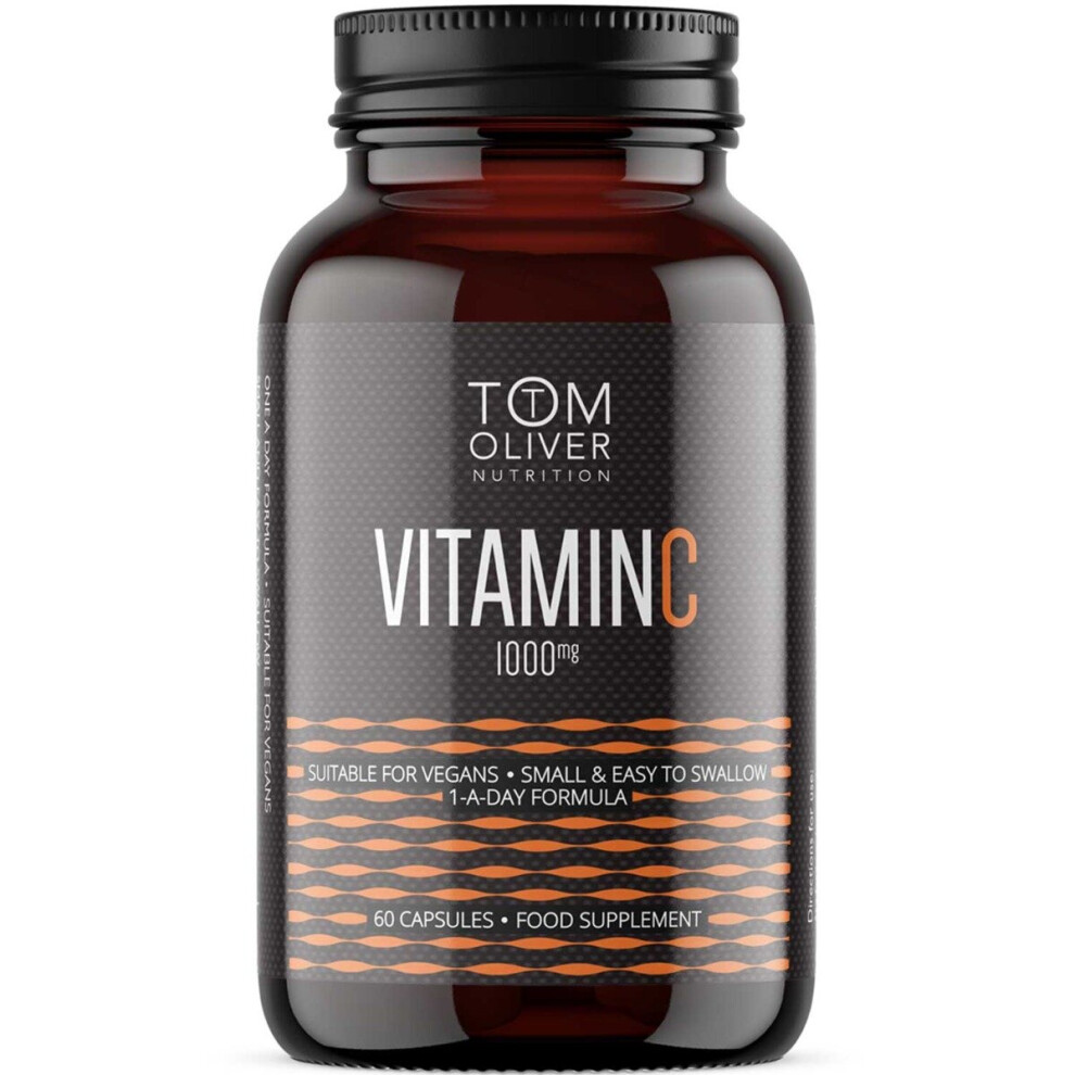 Tom Oliver Vitamin C Capsules | Immune Support & Antioxidant Health Supplement - 60's