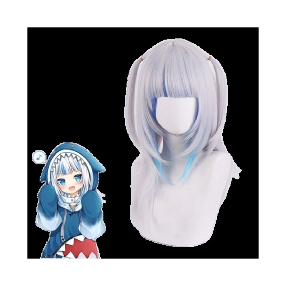 Veishet Gawr Gura Hololive Cosplay Wig Ponytails Halloween Carnival Party Prop Con Comic