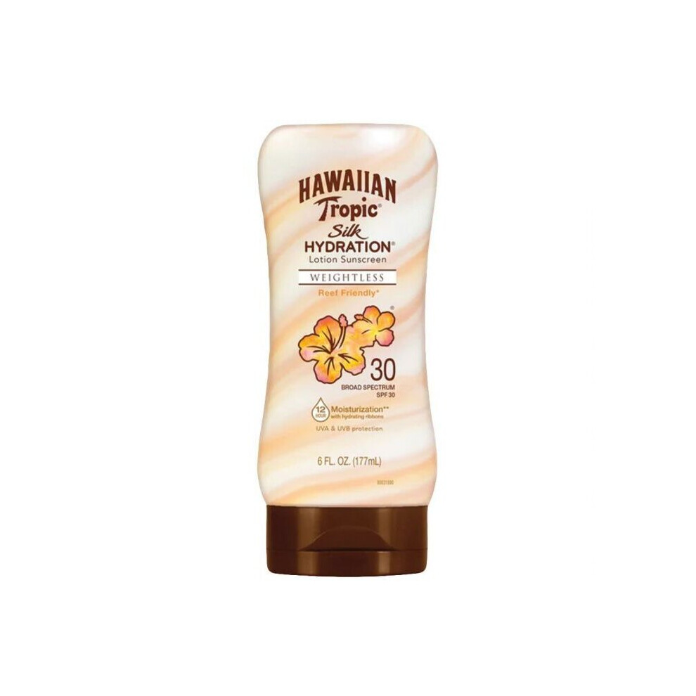 Hawaiian Tropic Silk Hydration Weightless Sunscreen Lotion SPF 30, 177 mL