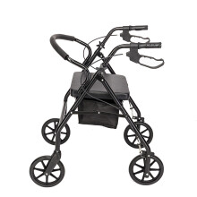Folding  Rollator 4 Wheel Mobility Walker Adjustable w/Padded Seat