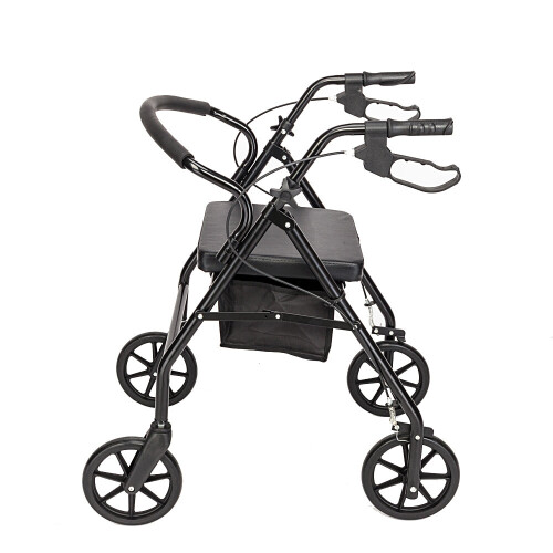 Folding  Rollator 4 Wheel Mobility Walker Adjustable w/Padded Seat
