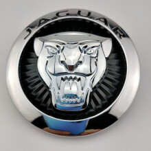 (Silver Black) Suitable for Jaguar hood front grille logo (8.6cm)