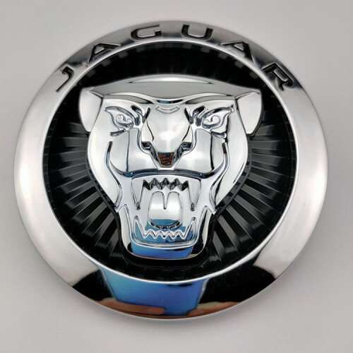 (Silver Black) Suitable for Jaguar hood front grille logo (8.6cm)