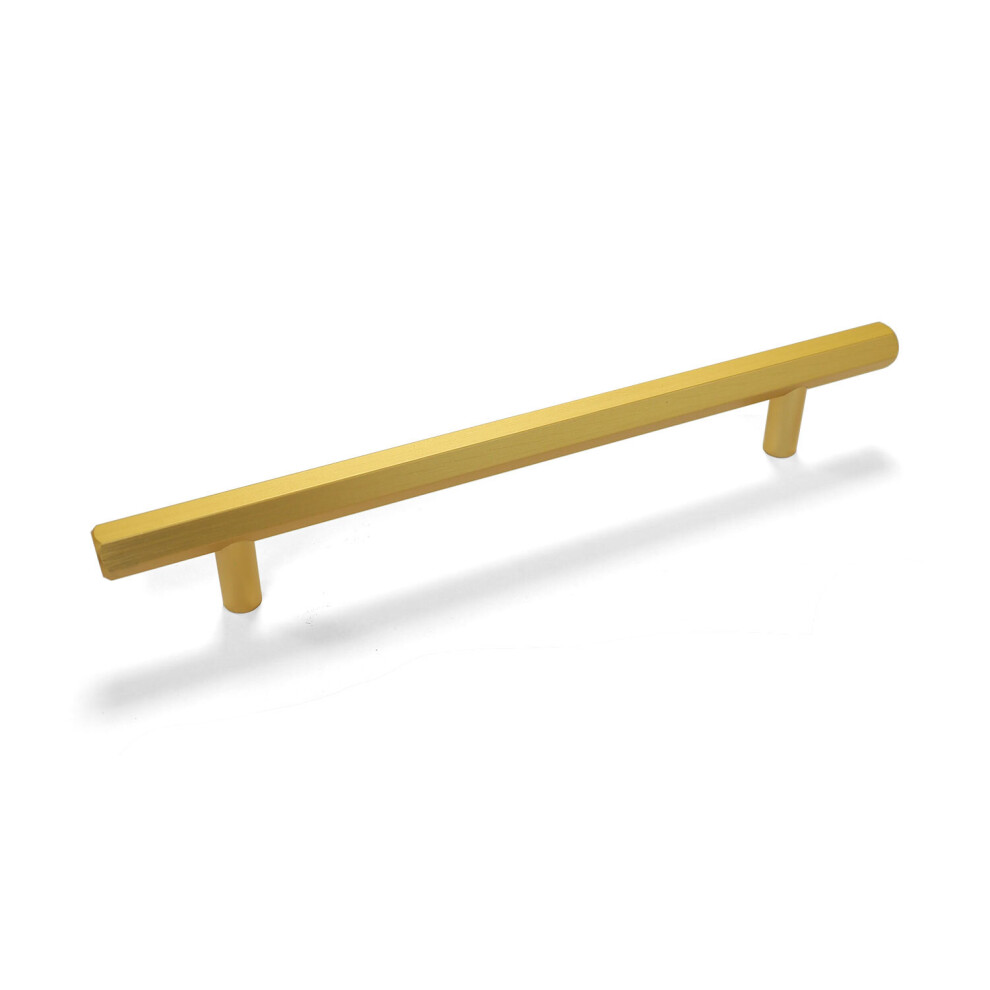 (160Mm Handle ) 160Mm & 320Mm Brushed Brass Hexagon Handles & Knob 5060796706765