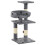 VidaXL vidaXL Cat Tree with Sisal Scratching Posts 65cm Paw Prints Grey Play Tower 1