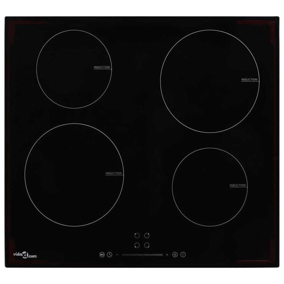 vidaXL Induction Hob with 4 Burners Touch Control Glass 7000W Kitchen Built-in