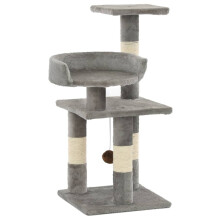 vidaXL Katzen-Kratzbaum mit Sisal-Kratzsäulen 65 cm Grau