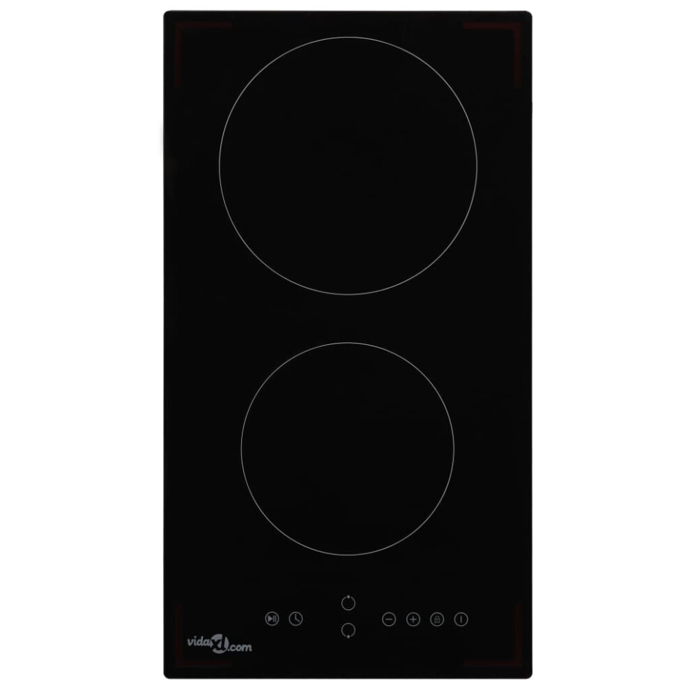 Vidaxl Ceramic Hob With 2 Burners Touch Control 3000W Kitchen Built-In Zone