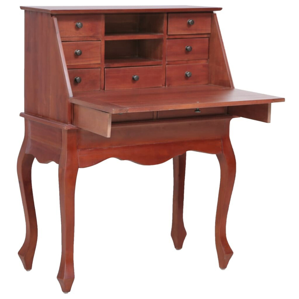 vidaXL Solid Mahogany Wood Secretary Desk Brown Writing Secretair Classic Desk-image-OPC-P5TRWPG-NEW