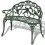 VidaXL vidaXL Garden Bench 100cm Cast Aluminium Green Outdoor Patio Park Seat Chair 1