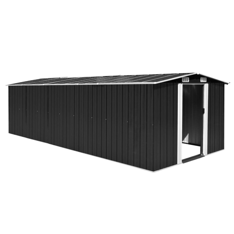 vidaXL Garden Shed 257x580x181cm Metal Anthracite Tool Storage House Cabin
