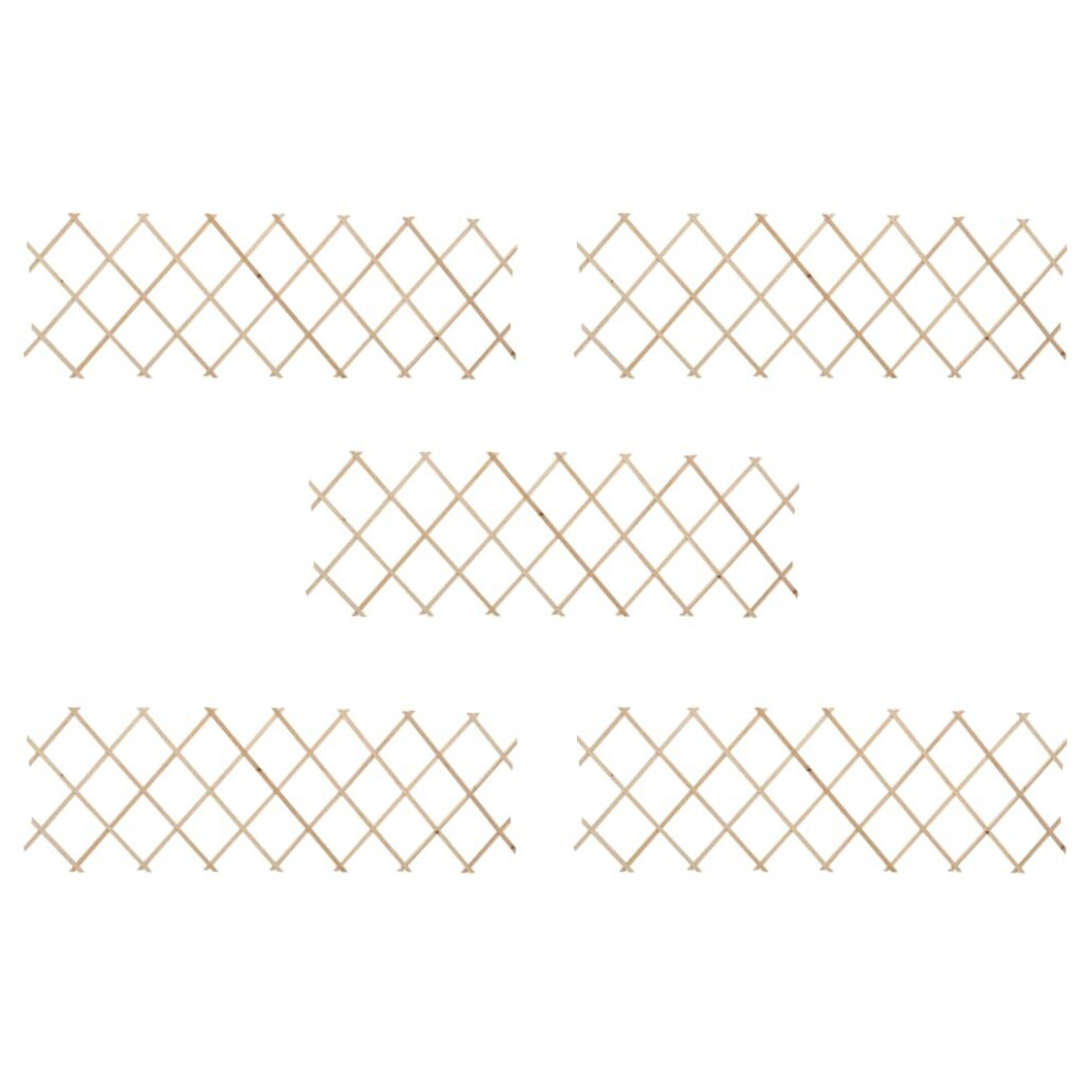 Vidaxl 5X Firwood Trellis Fences 180X60 Cm Garden Border Extending Fence Panel