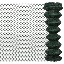 vidaXL PVC-Coated Chain Link Fence 1.25m x 25m (Green) 60x60mm Mesh, 2.6mm Wire, UV/Weather Resistant - Code 140350