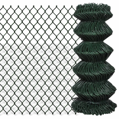 VidaXL vidaXL Chain Fence 0.8x25m Green Garden Patio Wire Mesh Panel Fencing Barrier