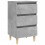 VidaXL vidaXL Bed Cabinet with Solid Wood Legs Concrete Grey Nightstand Home Table 1