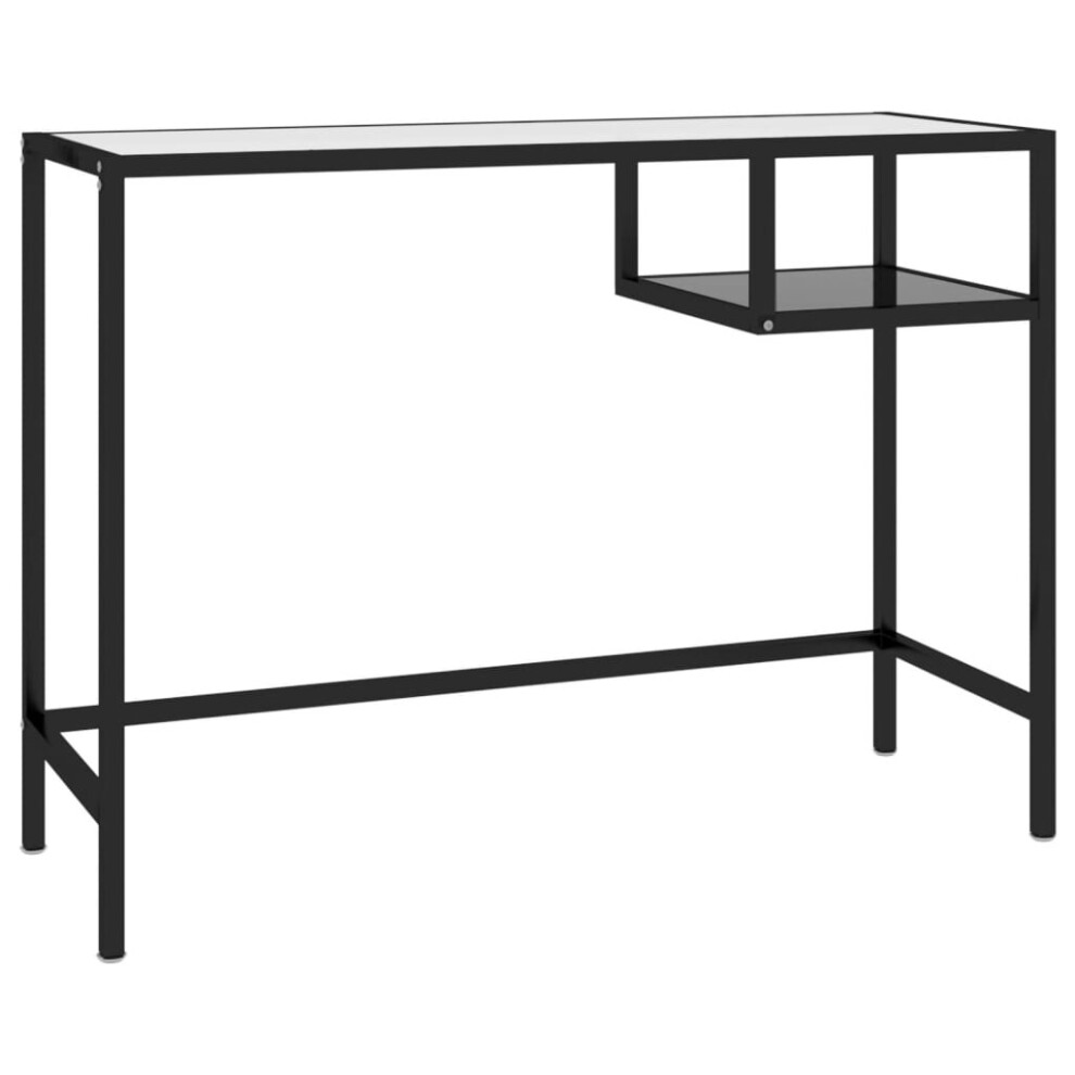 vidaXL Computer Desk Black Glass Home Office Writing Corner Read Desk Table