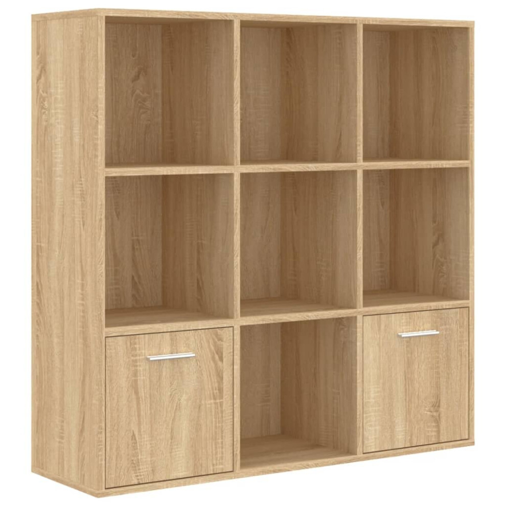 Vidaxl Book Cabinet Sonoma Oak Engineered Wood Storage Display Organiser Shelf