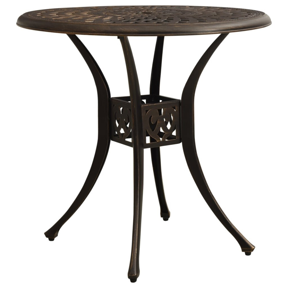 Vidaxl Garden Table Bronze Cast Aluminium Outdoor Dining Tea Coffee Desk Patio Brown