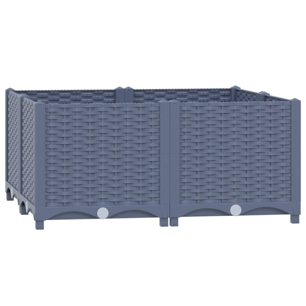 vidaXL Raised Bed Outdoor Plant Box Garden Planter Flower Pot Polypropylene