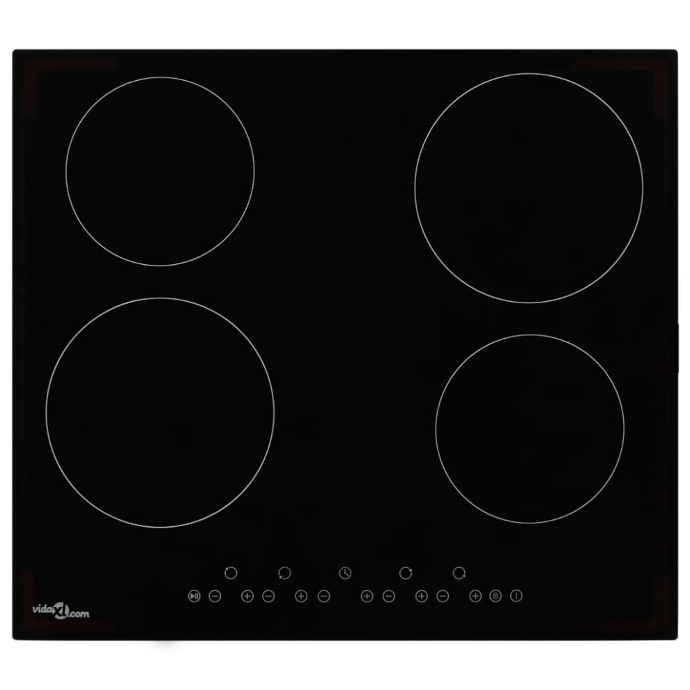 Vidaxl Ceramic Hob With 4 Burners Touch Control 6000W Kitchen Built-In Zone