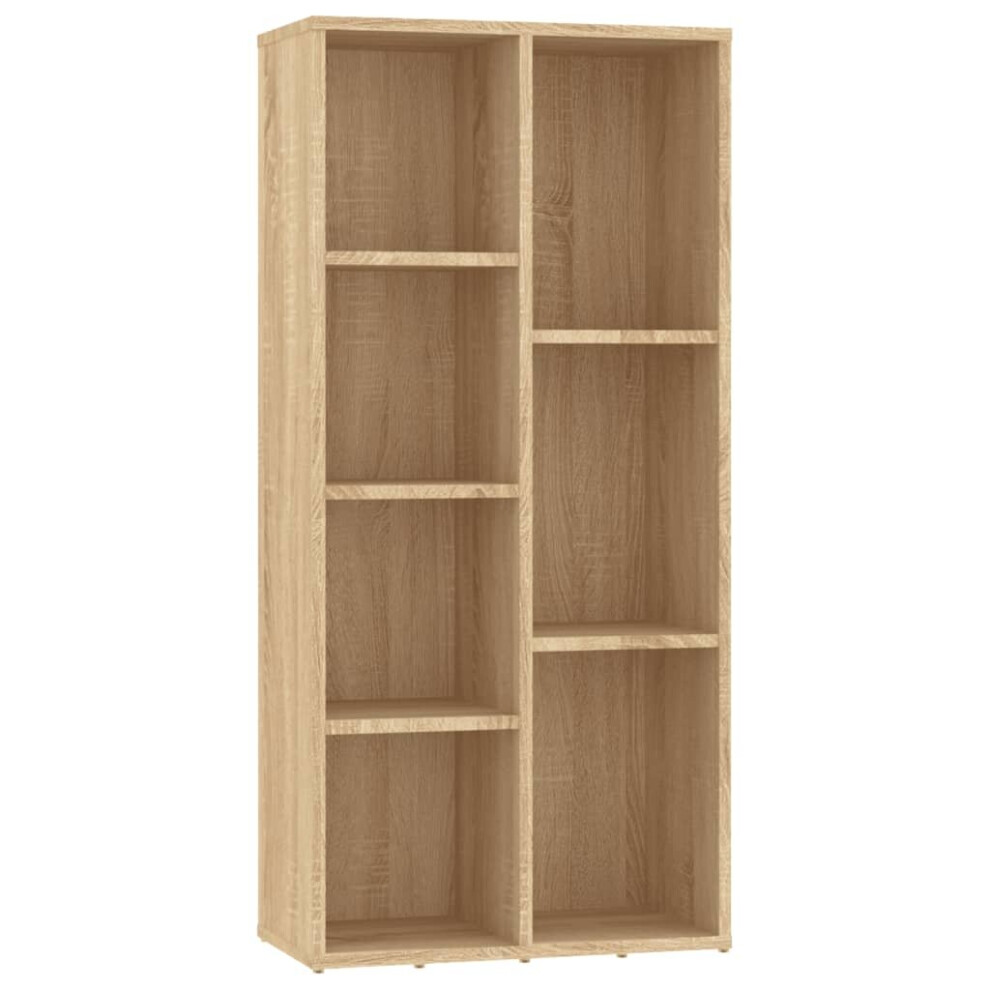 vidaXL Book Cabinet Sonoma Oak Engineered Wood Highboard Bookcase Display Rack