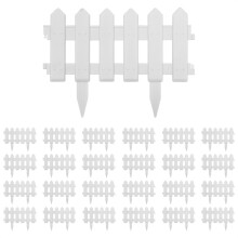 vidaXL 25x Lawn Edgings PP White 10m Garden Borders Grass Edges Fence Barrier