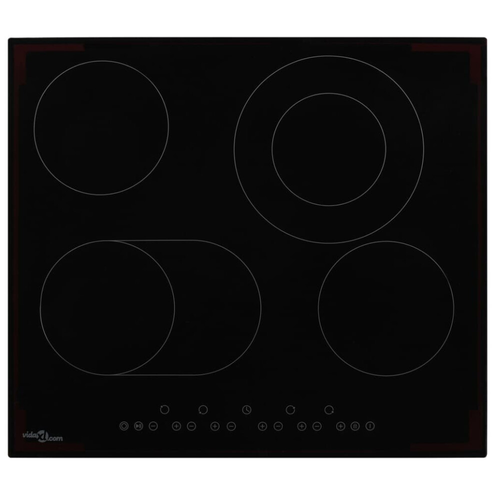 vidaXL Ceramic Hob With 4 Burners Touch Control 6600W Kitchen Built-in Zone