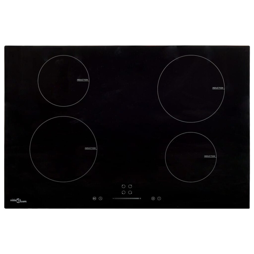 vidaXL Induction Hob with 4 Burners Touch Control Glass 77 cm 7000 W Kitchen