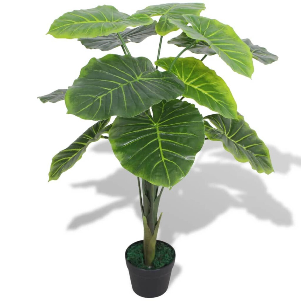 Vidaxl Artificial Taro Plant With Pot 85Cm Green Lifelike Realistic Flower