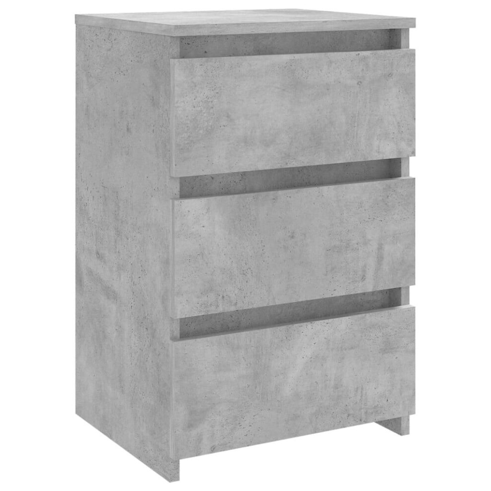 vidaXL Bed Cabinet Concrete Grey Engineered Wood Indoor Bedside Side Cabinet