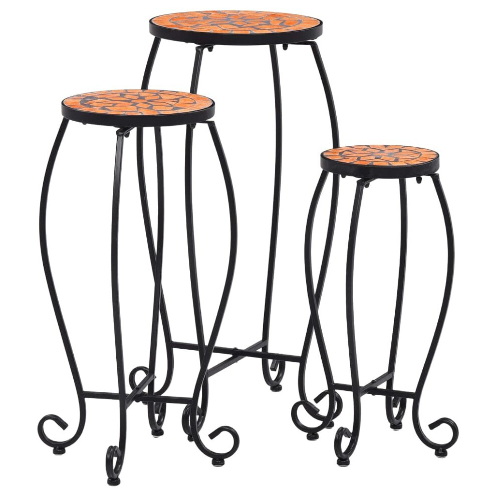 Vidaxl 3X Mosaic Tables Round Terracotta Ceramic Tables Garden Balcony Table