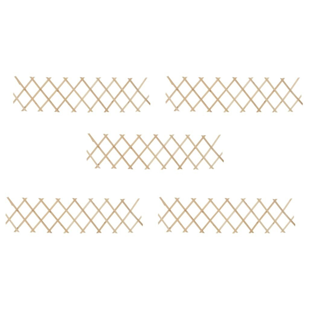 Vidaxl 5X Firwood Trellis Fences 180X30 Cm Extending Fence Panel Garden Border