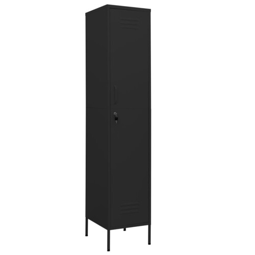 VidaXL vidaXL Locker Cabinet Black Steel Storage Office Furniture Cabinet Organiser