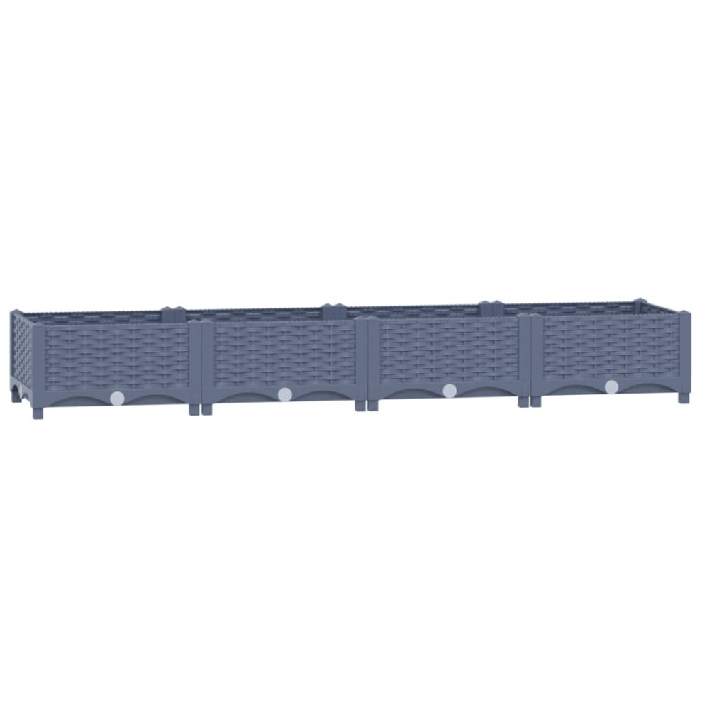vidaXL Raised Bed Outdoor Plant Box Garden Planter Flower Pot Polypropylene