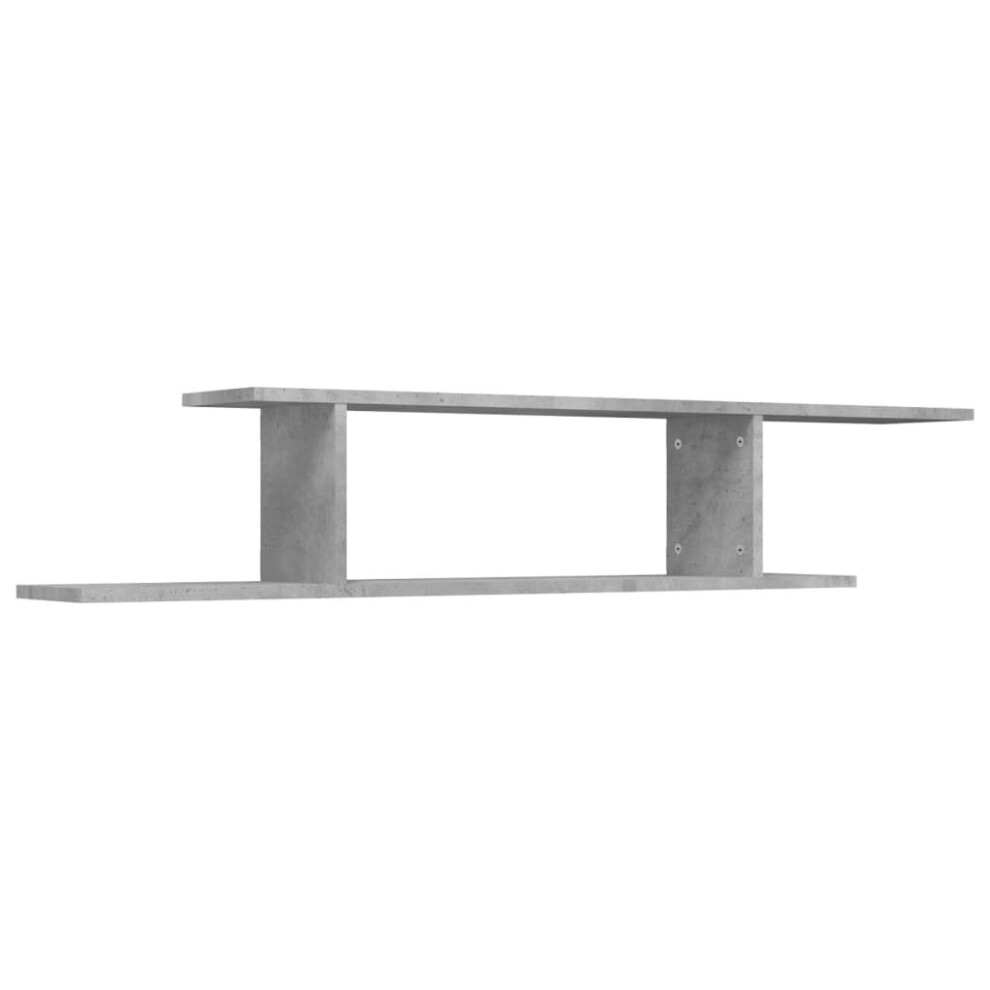 vidaXL Wall-Mounted TV Shelf Concrete Grey Engineered Wood Hanging Wall Shelf