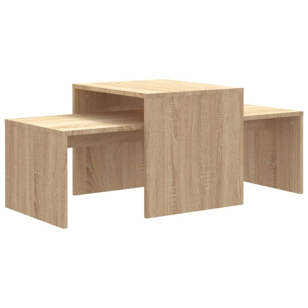 vidaXL Coffee Table Set Sonoma Oak Engineered Wood Indoor Furniture Side Stand