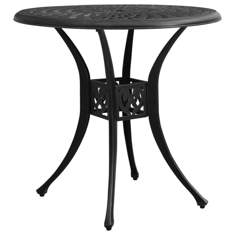 vidaXL Garden Table Black Cast Aluminium Outdoor Dining Dinner Coffee Desk