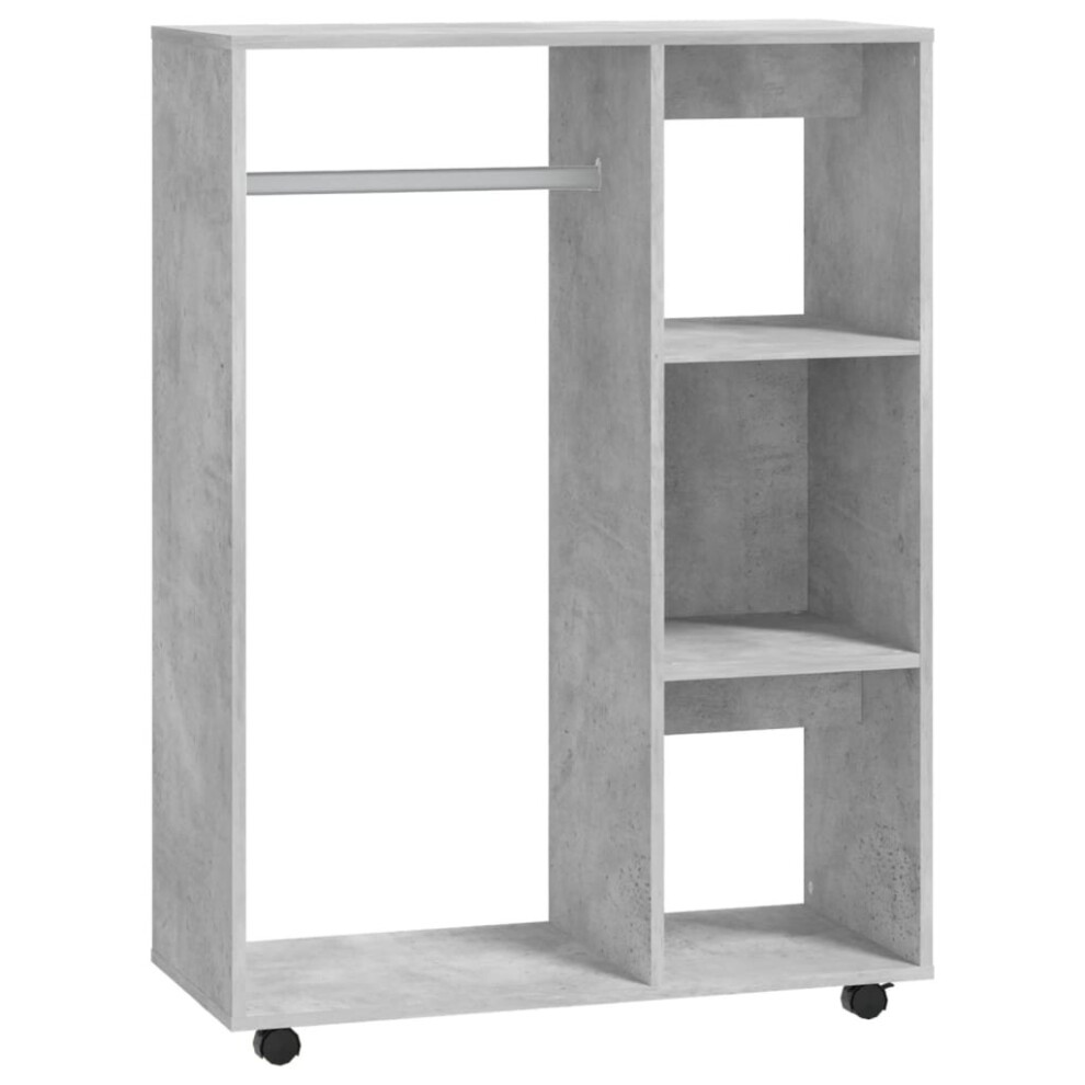 Vidaxl Wardrobe Concrete Grey Engineered Wood Storage Cabinet Cloth Organiser