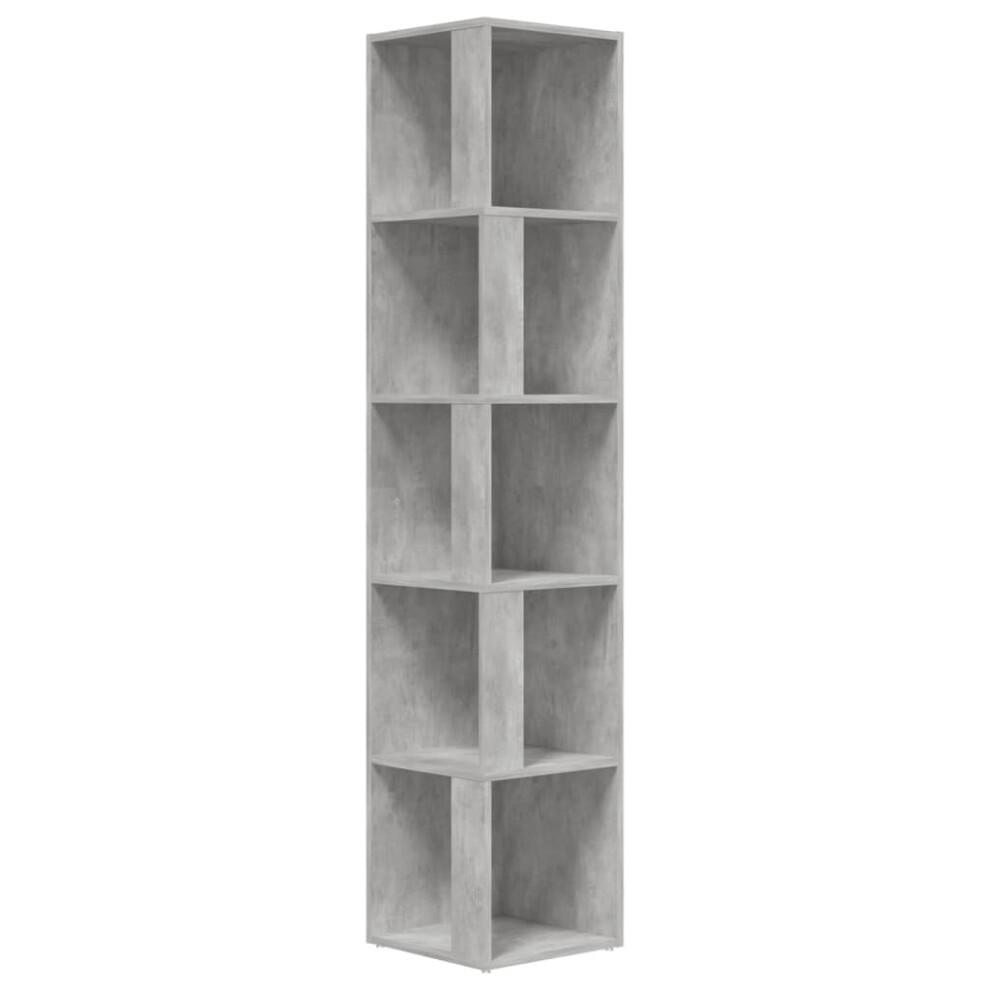 vidaXL Corner Cabinet Concrete Grey Engineered Wood Standing Storage Cabinet