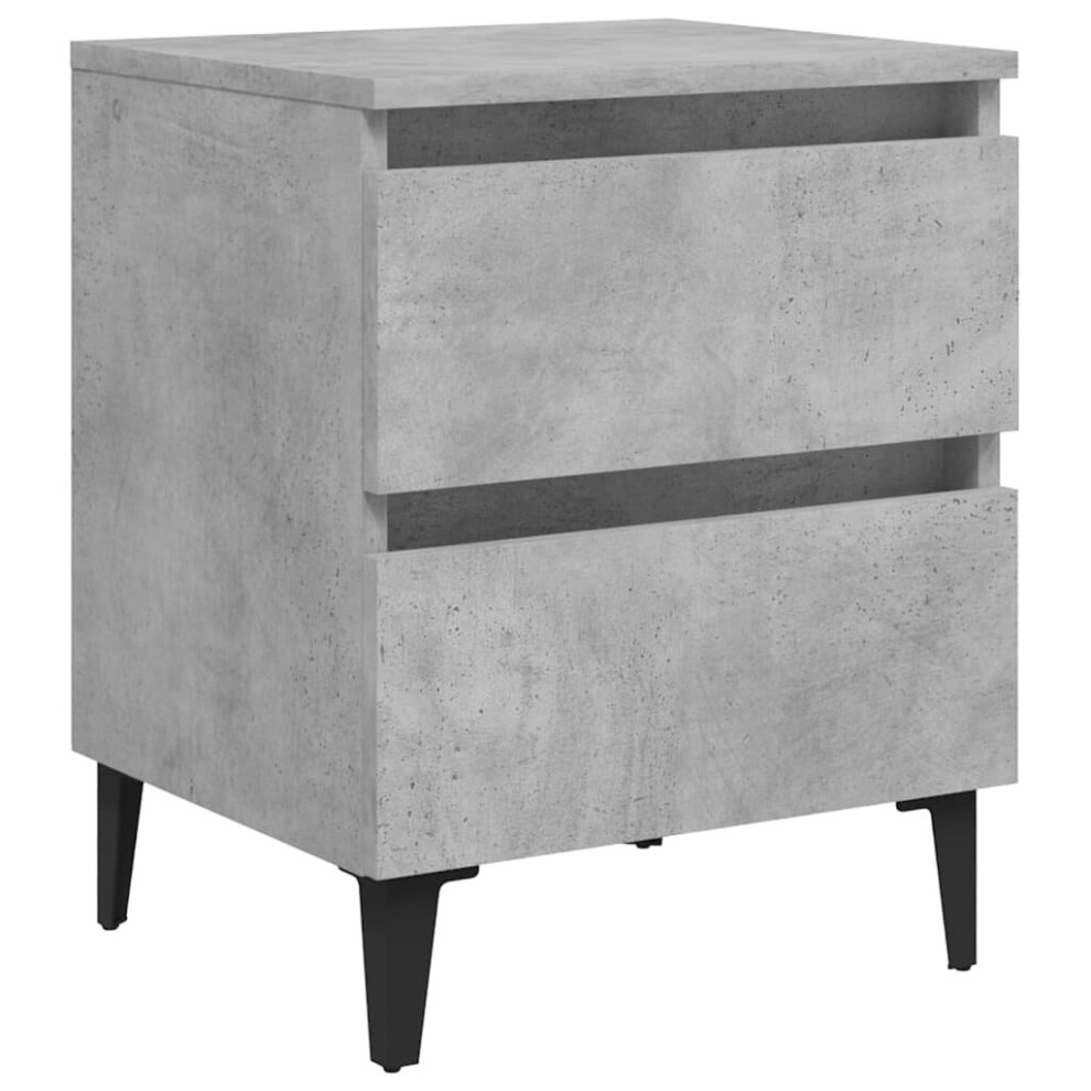 vidaXL Bed Cabinet Concrete Grey Engineered Wood Nightstand Bedroom Furniture