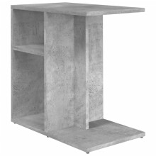 vidaXL Concrete Grey Engineered Wood Sofa End Table with Magazine Rack, 50x30x50 cm (803024)