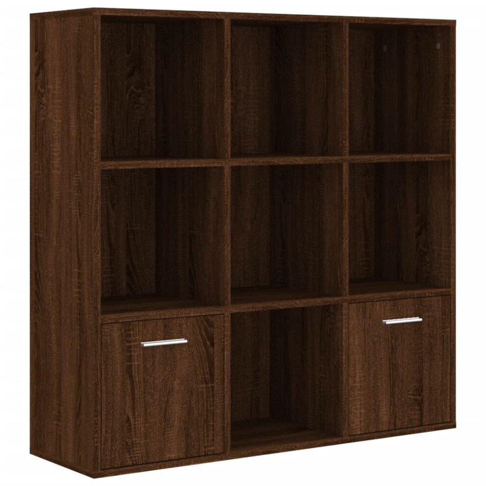 Vidaxl ( Oak) Book Cabinet Highboard Book Rack Display Storage Shelf Engineered Wood Brown