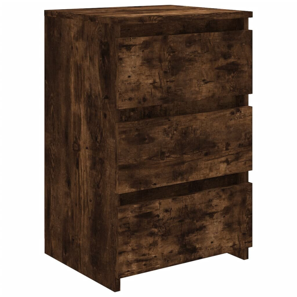 (Smoked oak, 1) vidaXL Bed Cabinet Nightstand Side Table Storage Bed Table Engineered Wood