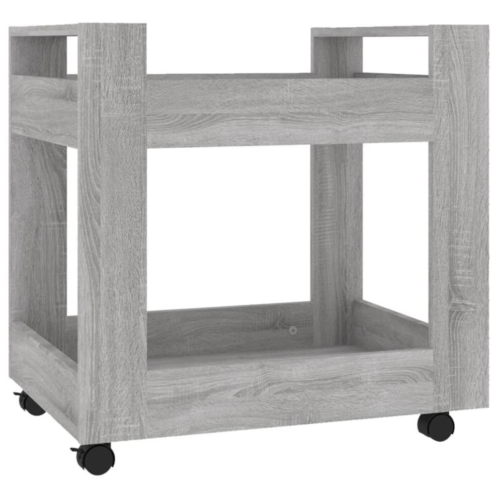 Vidaxl ( Sonoma) Desk Trolley Engineered Wood Under Desk Storage Trolley Multi Colours Grey