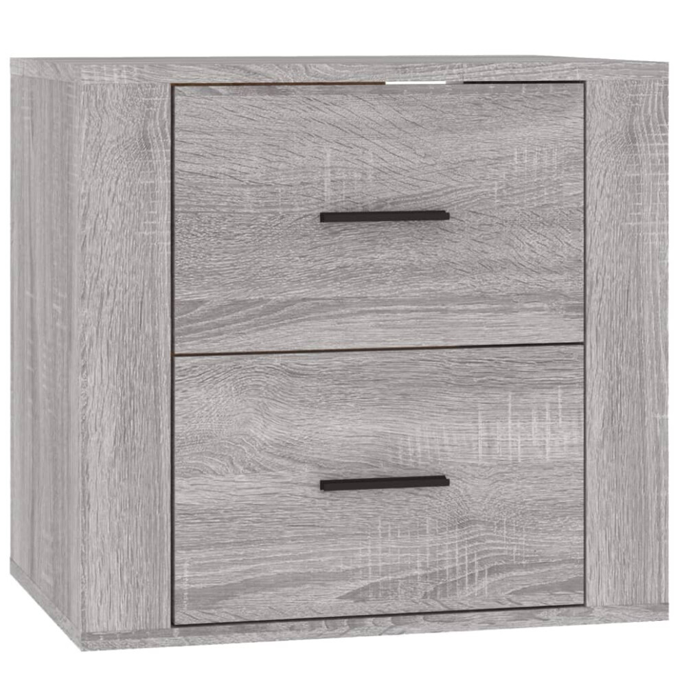 (Grey sonoma) vidaXL Wall-mounted Bedside Cabinet Indoor Floating Nightstand Multi Colours