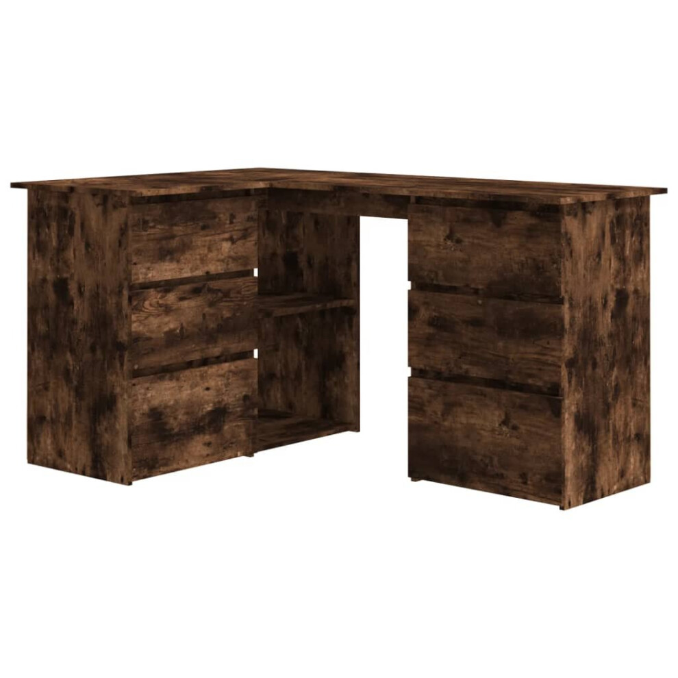 Vidaxl (Smoked Oak) Corner Desk Chipboard Home Office Computer Study Table Multi Colours